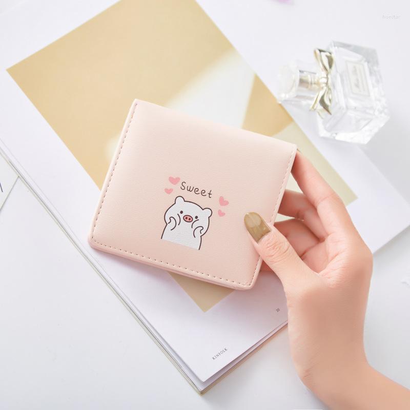 Brieftaschen Damen Faltmünze Geldbörse Student Koreanische Version Piggy Print Kartentasche Für Frauen
