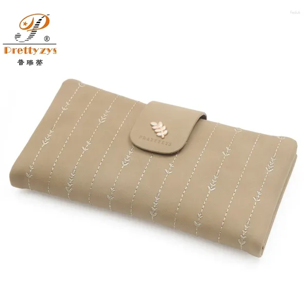 Portefeuilles Women's Print Long Portefeuille pour femme Purse à bourse simple Simple Messe Dames Twol Falle Female Pu Leather Card Holder