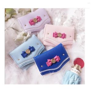 Portefeuilles femmes courtes lolita porte-cartes femelles sac à main les filles portefeuille petit portefeuille avec un sac à main carteras kawaii bowknot