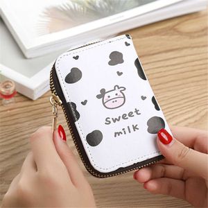 Portefeuilles Wallet Small Zipper Girl Wallet Gedrukte schattige cartoon Pu Leather Lederen Ladies Munt Purse Vrouw Multipurpose Card Holder Pocketl230303