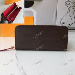 Cartera de diseñador para mujer Monederos para hombre con cremallera clip largo Monedero impermeable Titular de la caja de la tarjeta Carteras de flores marrones bolsos de moda monederos