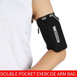 Wallets Zipper Sole Running Sports Armband Case voor iPhone 14 13 12 11 Pro Max Gym High Elastic Arm Band Wallet Holder Telefoonzakken