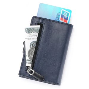 Wallets Zovyvol 2023 New Men Willet Rfid Moned Monse Nombre personalizado Billetera Box de aluminu Soporte de tarjeta de crédito Smart Rfid RFID