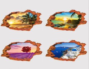 Papier peint 3D paysage stéréo stickers muraux personnalité créative stickers muraux PVC fausse fenêtre paysage stickers muraux 4255988