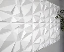 Fond d'écran décoratif en panneau mural 3D Design de diamant 12 carreaux 32 pieds carrés en fibre végétale wallstickers4018519