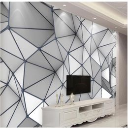 Papel pintado para paredes 3 d para sala de estar 3D líneas gráficas geométricas tridimensionales pared de fondo simple218l