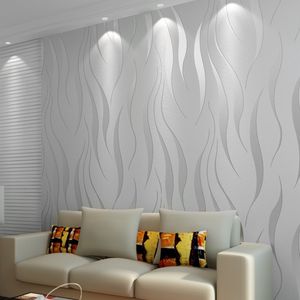 Wallpapers 10m huisverbetering high -end luxe 3D wave focking wallpaper rolls voor woonkamer muur bedekken decor 7 kleuren groothandel l220927