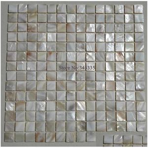 Fonds d'écran 11 pieds carrés naturel blanc carré coquille mosaïque carrelage mère de perle cuisine dosseret douche fond salle de bain goutte D DDHQGD