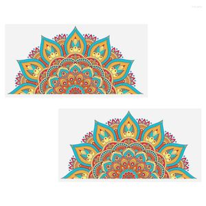 Fondos de pantalla 2 PCS Mandala Etiqueta de la pared Yoga Meditación Decoración Papel tapiz floral Calcomanías para el hogar Flores