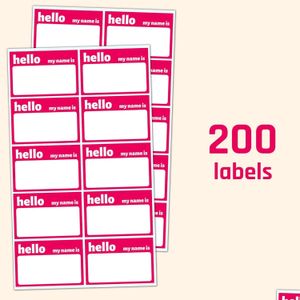 Wallpapers 200 Pack - Hello My Name Is Stickers 75 X 50 Mm Rood 600Pack Happy Sad Smilling Face Emotion 2.5Cm Garden 1106 Drop Delivery Dhdpu