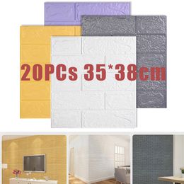 Wallpapers 20 stks 3D WallSticker Baksteen Patroon Behang voor Woonkamer Slaapkamer TV Muur Vinyl Decor Zelfklevende papel pintado de pared 230603