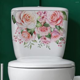 Fonds d'écran 25 35 cm Créative Flower Toilet Stickers Decoration Decoration Fond Mur Mur PVC MS2372