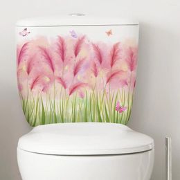 Fonds d'écran 30 35 cm Petits autocollants de toilettes à fleurs fraîches de salle de bain décoration de salle de bain décoration murale MS8595