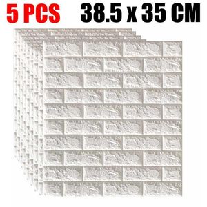 Fondos de pantalla 35x38cm Papel tapiz 3D Espuma autoadhesiva Patrón de ladrillo Pegatinas de pared Habitación Decoración DIY Decoración del hogar