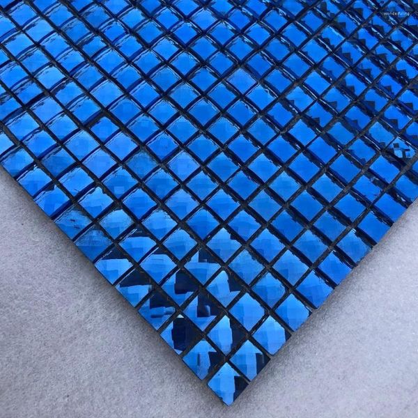 Papeles pintados 3D 10mm Shinny Blue13 espejo de diamante biselado azulejo de mosaico de vidrio tienda de bricolaje vitrina brillante Fondo decoración de pared