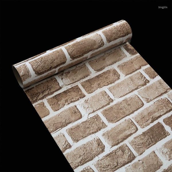 Fondos de pantalla 3D Pegatinas de pared de ladrillo Papel tapiz de piedra Revestimiento impermeable para niños Sala de estar DIY Fondo Decoración del hogar