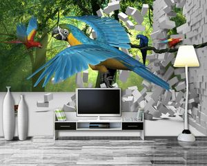 Fondos de pantalla 3D Custom Living Room Wallpaper TV Wall Color Parrot Fondo personalizado Dormitorio Restaurante Bar Mural1