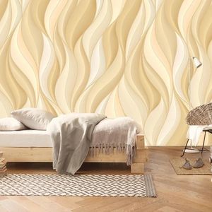 Wallpapers 3D europese gouden golf lijn geometrische figuur tv achtergrond muur muurschilderingen el woonkamer luxe po zelfklevend behang