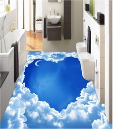 Wallpapers 3D Floor Painting Wallpaper Sky Decoratie Pvc Zelfklevende vloeren