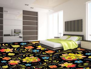 Wallpapers 3D-vloeren Parketpatroonbehang Zelfklevende vloer Waterdicht voor slaapkamermuren