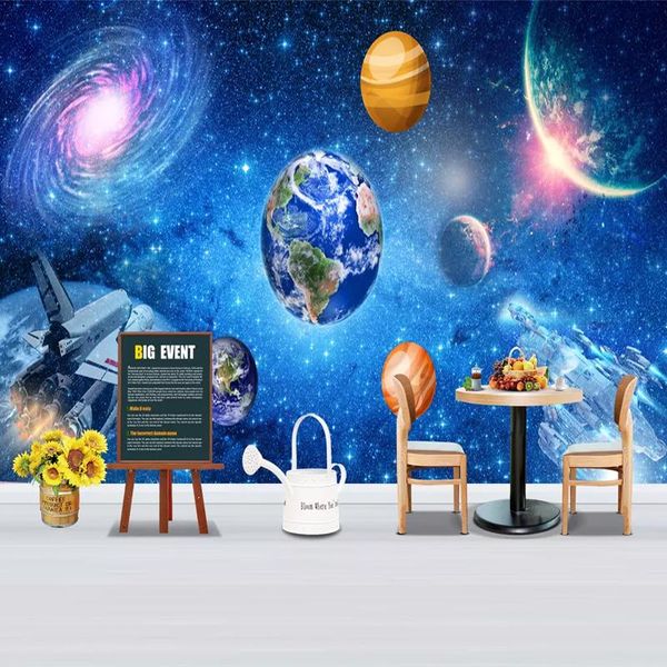 Fondos de pantalla 3D Gran Mural Universo Starry Galaxy Po Wallpaper para niños Habitación Dormitorio Pared Decoración para el hogar Fresco Paño Papel de Parede