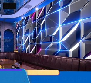 Achtergronden 3D Verlichtingstechnologie KTV Esports El Internet Bar Decoratie Muurschildering Privébioscoop Cool Geometrisch Behang Water3345231