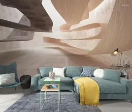 Fonds d'écran 3D Papier peint mural pour salon Espace géométrique Papiers peints Décor à la maison Po Amélioration