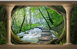 Wallpapers 3D Muurschildering Behang Landschap Muurschilderingen Roman Forest TV Achtergrond Woondecoratie