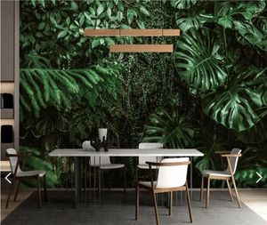Wallpapers 3D muurschilderingen tropische bladeren behang muurschildering voor woonkamer decor handgeschilderd contact papier aanpassen