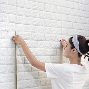 Fonds d'écran 3D Peel et bâton papier peint mousse brique motif décoration pour chambre PVC imperméable stickers muraux 70 cm x 1 m panneaux de décoration intérieure