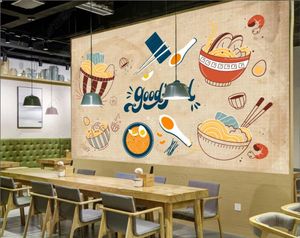 Wallpapers 3d po Custom Mural Modern Dining Gourmet Noodle Shop Restaurant Home Decor Wallpaper For Walls In Rolls Slaapkamerwallpapers