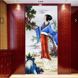 Wallpapers 3d kamer behang aangepaste muurschildering Chinese stijl esthetiek oude schoonheid veranda schilderij Home decor Po voor muren 3 D