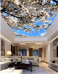 Fonds d'écran 3D Chambre Papier peint Paysage Plafonds Belles fleurs Ciel Plafond Nature Décoration de la maison