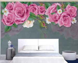 Wallpapers 3D Rose Olieverfschilderij Textuur Europese Stijl Behang Muurschildering Papel DE Parede Voor Slaapkamer Woonkamer TV Bank Muur Keuken Cafe