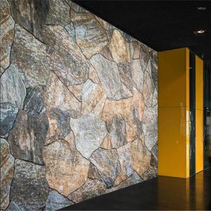 Wallpapers 3D gestapelde stenen muur Po voor woonkamer slaapkamer decor muurschildering behang Papers Home Papel De Parede