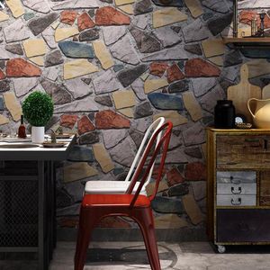 Wallpapers 3d stereo pvc steen industriële stijl retro baksteen muur papier culturele eetkamer woonkamer slaapkamer huisdecoratie