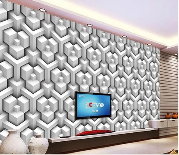 Fonds d'écran 3D Stéréoscopique TV Toile de fond Texture à carreaux Peintures murales Décoration de la maison