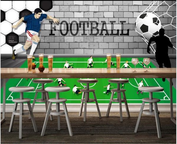 Fonds d'écran 3d Peintures Murales Papier Peint Pour Salon Géant Bar Football Thème Sport Fond Décor À La Maison Po Murs 3 D