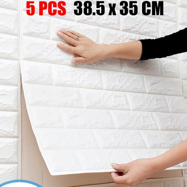 Papier peint 3D papier peint 35x38.5cm motif de brique continue autocollant mural étanche décoration de la maison auto-adhésif