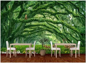 Papiers peints 3d papier peint personnalisé Mural Po forêt parc bois paysage salon décor à la maison peintures murales pour murs 3 D