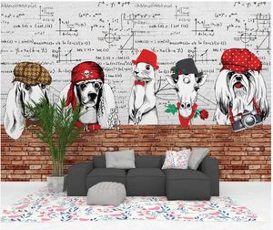 Fondos de pantalla 3D Papel tapiz personalizado Po moderno lindo perro animal niños sala de fondo decoración del hogar murales de pared para paredes 3 d