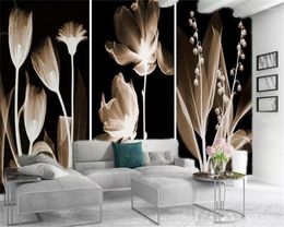 Fonds d'écran 3d Papier Peint Personnalisé Po Mural Belle Fleur Illustration Salon Chambre TV Fond Mur
