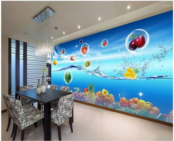 Fonds d'écran 3d Papier Peint Personnalisé Po Mural Fruits Et Légumes Coloré Restaurant Fond Mur Décor À La Maison Pour Les Murs 3 D