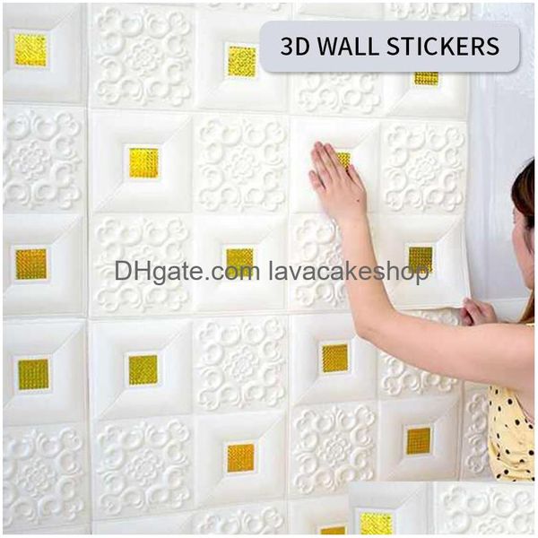 Fondos de pantalla 3D Wallpaper Espuma Etiqueta de la pared Ladrillo Autoadhesivo Tv Fondo Impermeable Para Niños Habitación Decoración para el hogar Drop Delivery Garden Dh235