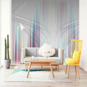 Papier peint 3D pour murs Style minimaliste moderne fumée TV toile de fond peinture murale amélioration de l'habitat décorer