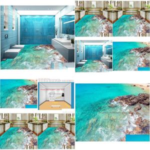 Wallpapers 3D wallpaper PVC Home Decoratie vloer schilderen strand surf vloeren zelfklevende drop levering tuin dh1la