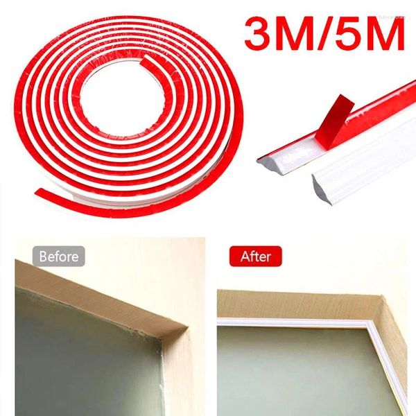 Fondos de pantalla 3M/5M Autoadhesivo Pared de la pared interna Moldura de la línea del techo de calafateo Skiring interno PVC Borde de borde Decorar el hogar