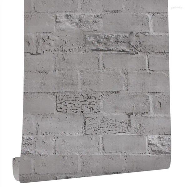 Fondos de pantalla 45 cm 6 m 3D Patrón de ladrillo Pared Peel and Stick Etiqueta Autoadhesiva Panel Impermeable Sala de estar Papel tapiz Decoración del hogar