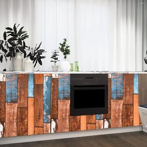 Wallpapers 45 cm breedte waterdichte stickers voor meubels opknappen PVC houten graan zelfklevende behang keukenkasten decor