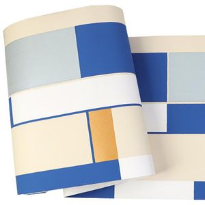 Fonds d'écran 53cmx10m Moderne Minimaliste Non-Tissé Tissu Bleu Rayé Plaid Mode Salon Chambre TV Fond Ménage